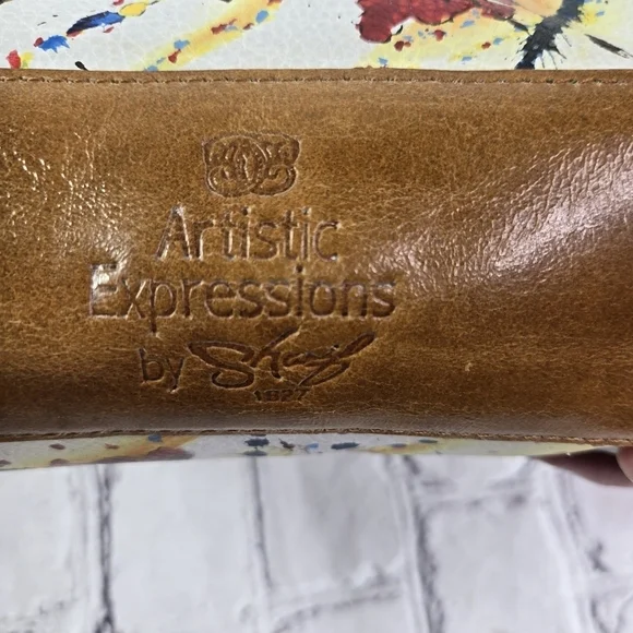 Artist Expressions by Sharif hand painted leather purse